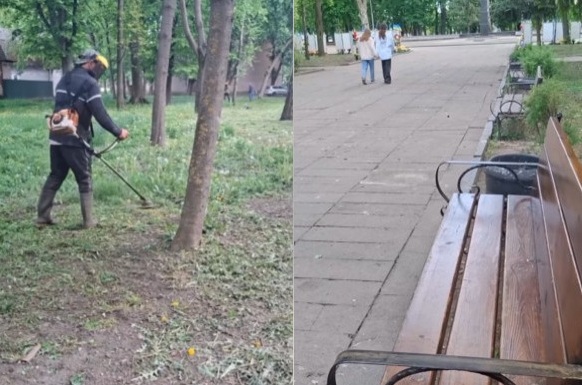 Комунальники проводять впорядкування зелених зон у Чуднові