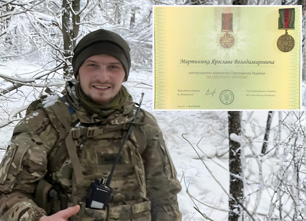Воїн Ярослав Мартинюк із селища Вакуленчук отримав відзнаку «За оборону України»