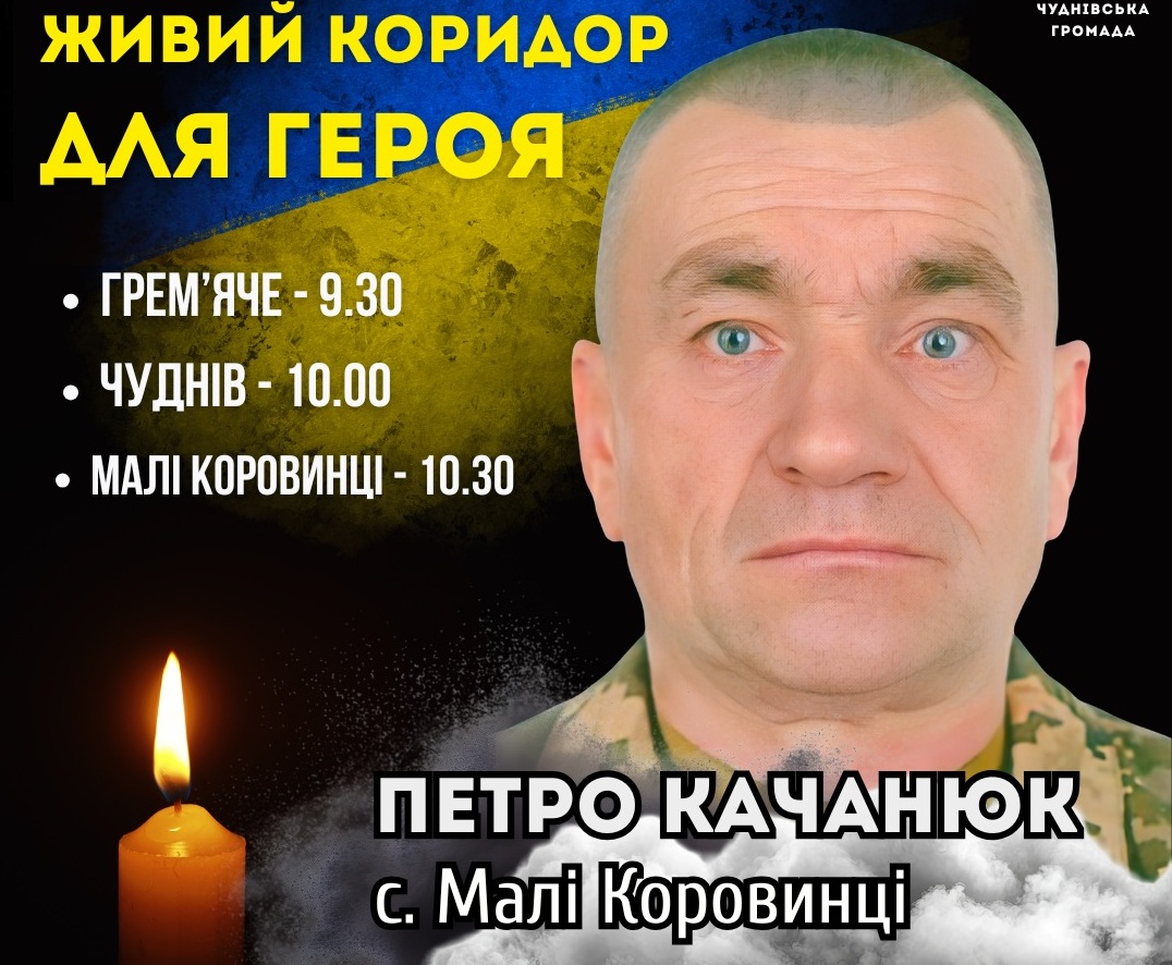 16 січня - Коридор пошани Воїну Петру Качанюку з села Малі Коровинці